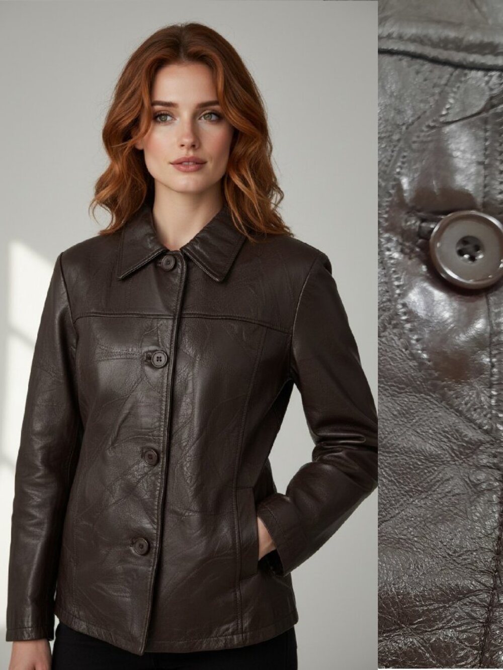 Vtg 90s genuine leather jacket - Tudor Court brand